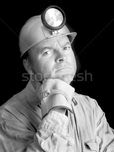 Coal Miner Portrait 2 BW Stock photo © lisafx