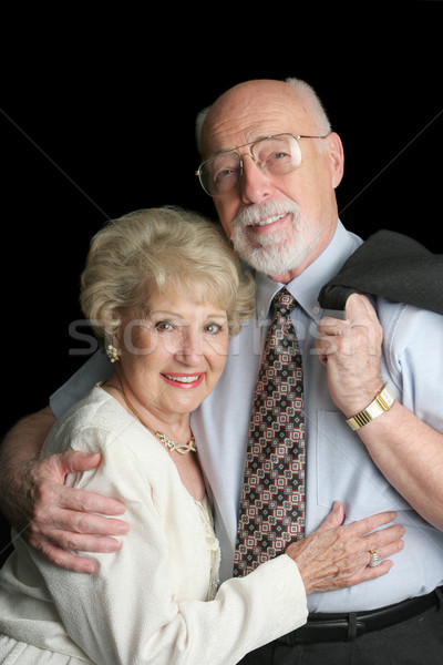 Estoque foto afetuoso casal de idosos atraente preto Foto stock © lisafx