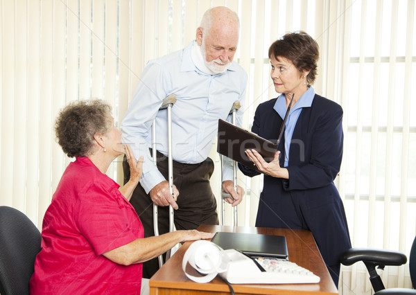 Gewond man advocaat vrouw voldoen persoonlijke Stockfoto © lisafx