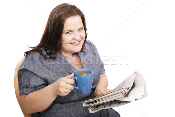 Businesswoman - Coffee & News Stock photo © lisafx