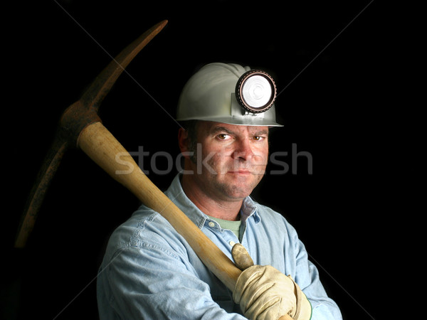Coal Miner With Pickax - In the Dark Stock photo © lisafx