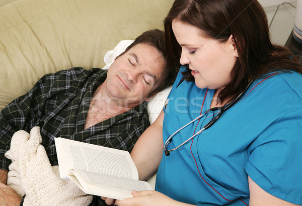 Сток-фото: домой · здоровья · спящий · медсестры · чтение · пациент