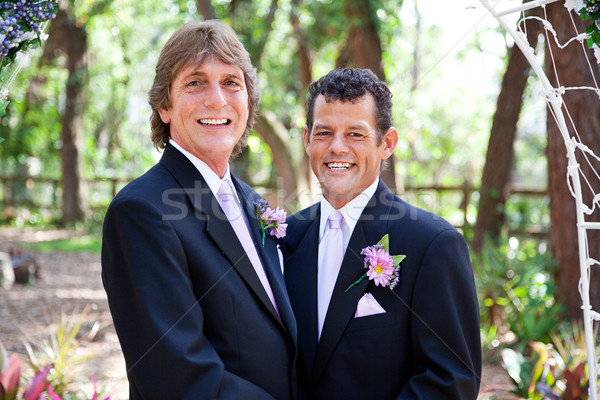 Handsome Gay Wedding Couple Stock photo © lisafx