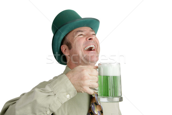 Ziua Sf. Patrick râsete irlandez om verde Imagine de stoc © lisafx