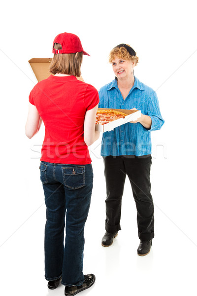 Customer Receiving Pizza Delivery Stock photo © lisafx