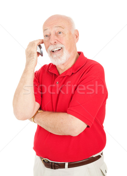 Starszy człowiek przyjemny rozmowy komórka Zdjęcia stock © lisafx