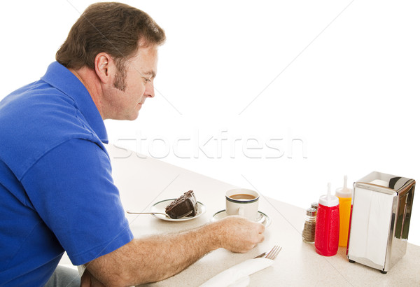 Desszert étterem kékgalléros munkás torta kávé Stock fotó © lisafx