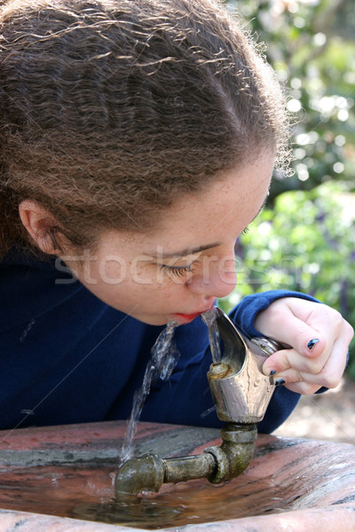 School Girl Takes A Drink Stock photo © lisafx