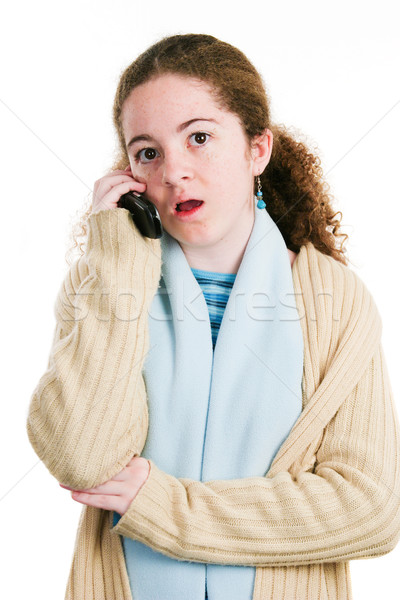 Stock photo: Latina Tween on Cellphone