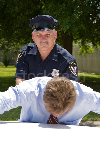 Béke tapasztalt érett rendőr néz kamera Stock fotó © lisafx