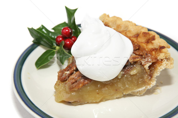 Slice of Pecan Pie for Christmas Stock photo © lisafx