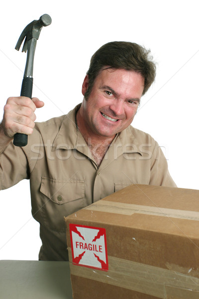 плохо работник готовый хрупкий пакет молота Сток-фото © lisafx