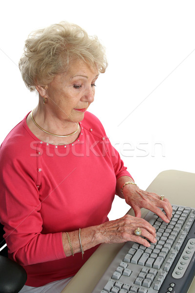 Senior Lady Learns Computer Stock photo © lisafx