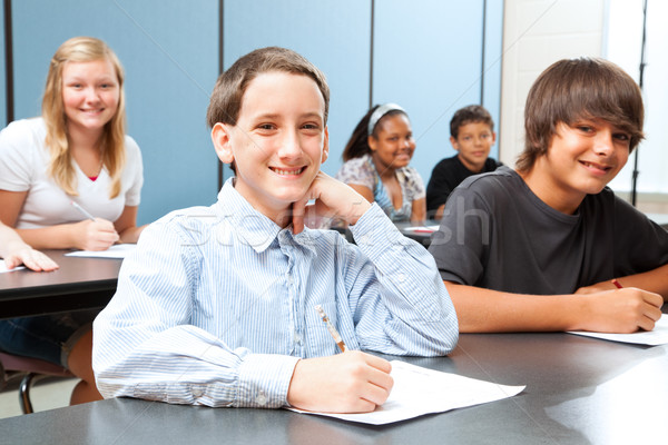 Boy in Middle School Class Stock photo © lisafx