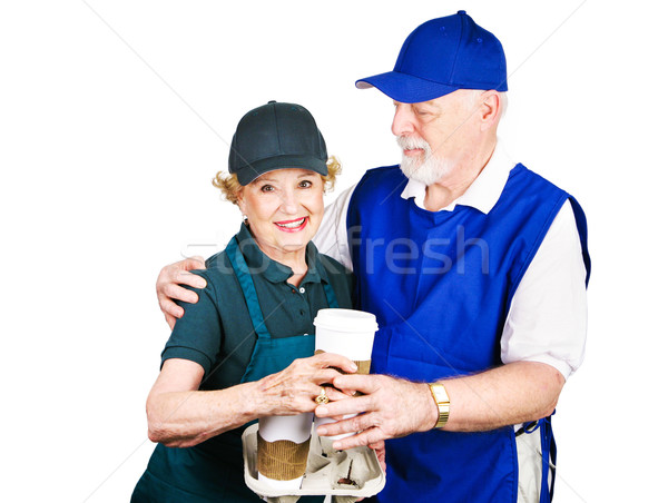 Starszy pracowników starszy para pracy płac oferty pracy Zdjęcia stock © lisafx