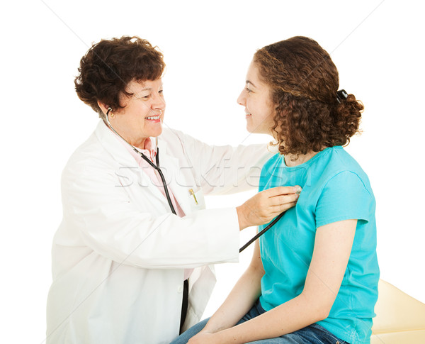 Prietenos examen medical femeie medic birou Imagine de stoc © lisafx