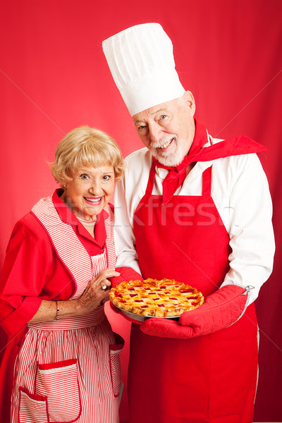 Senior Couple Bakes Together Stock photo © lisafx