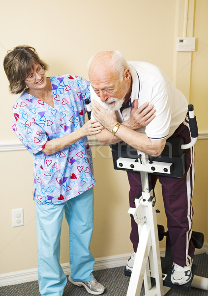 Fájdalmas rehabilitáció idős férfi fizioterápia hát Stock fotó © lisafx