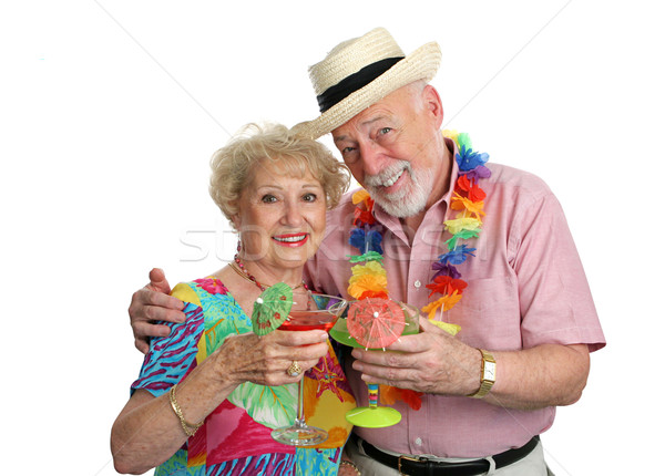 Vacation Seniors With Cocktails Stock photo © lisafx