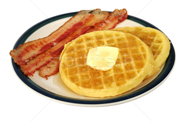 Waffles & Bacon Complete Stock photo © lisafx