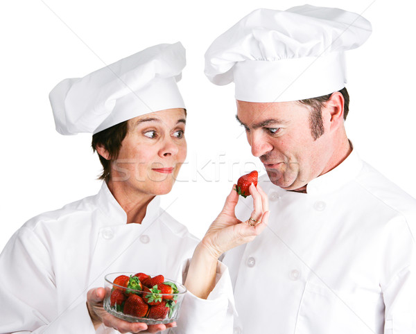 Chefs Fresh Strawberries Stock photo © lisafx