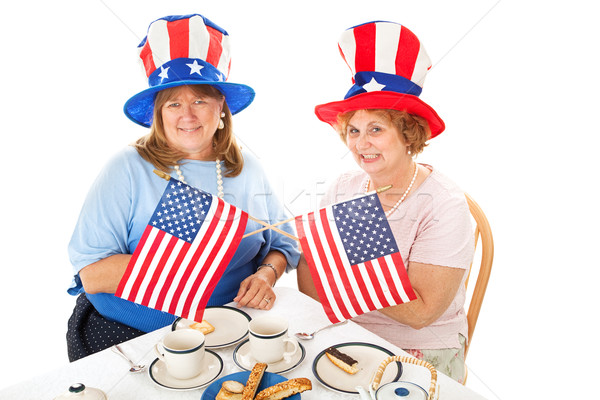 чай вечеринка два консервативный американский сидят Сток-фото © lisafx