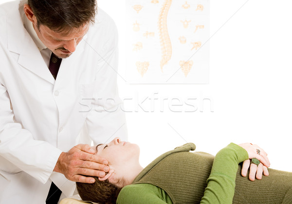 Chiropractician gât birou om Imagine de stoc © lisafx