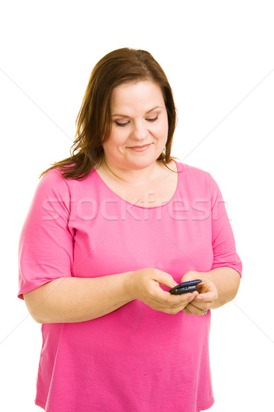 Plus Sized Model Texting Stock photo © lisafx