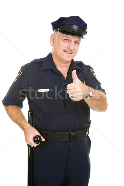 Rendőrtiszt jóképű érett remek felirat izolált Stock fotó © lisafx