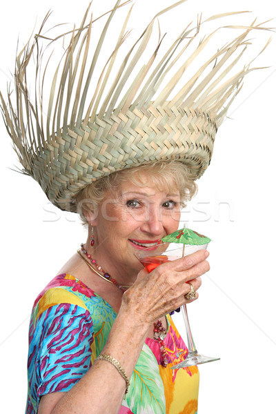 Senior Lady Enjoying Cocktail Stock photo © lisafx