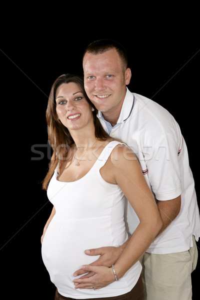 Ebeveyn portre güzel hamile çift sevmek Stok fotoğraf © lisafx