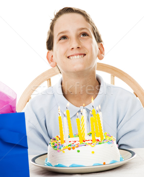Little Boy Makes Birthday Wish Stock photo © lisafx