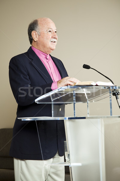 Miniszter Biblia személy mosolyog öröm vallás Stock fotó © lisafx