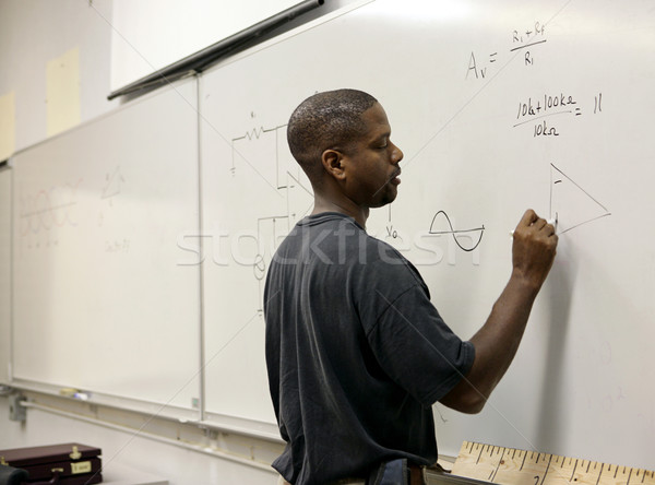 Vergevorderd math student knap trigonometrie boord Stockfoto © lisafx