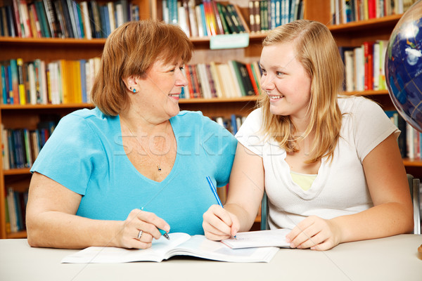 Zdjęcia stock: Matka · nauczyciel · teen · student · pomoc