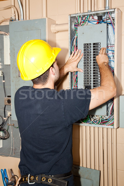 Industrial electric panou repara electrician Imagine de stoc © lisafx