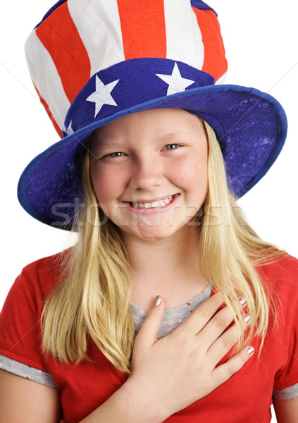 Destul de american fată zâmbitor ochi Imagine de stoc © lisafx