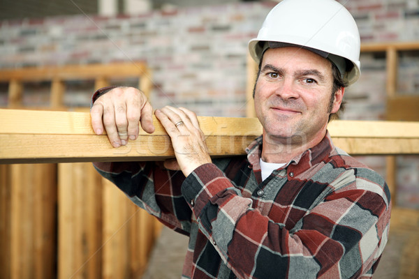 Arbeiten Mann freundlich ansprechend Bauarbeiter Stock foto © lisafx