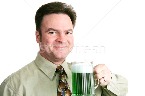 Stockfoto: St · Patrick's · Day · man · groene · bier · knap · Ierse