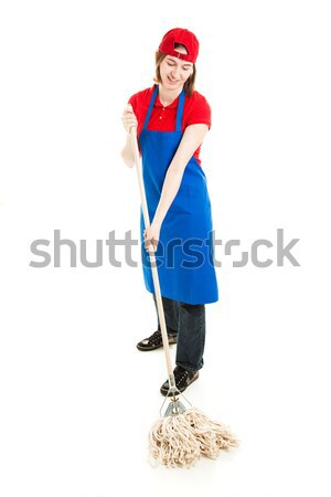 Teen Worker Mopping - Full Body Stock photo © lisafx