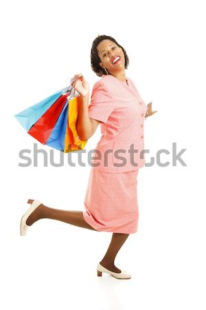 Happy Shopper Skipping Stock photo © lisafx