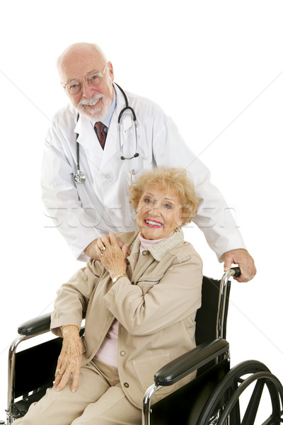 Barátságos orvos beteg érett idős izolált Stock fotó © lisafx