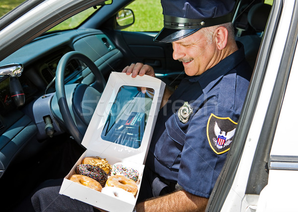 Aç polis araba bakıyor kutu Stok fotoğraf © lisafx