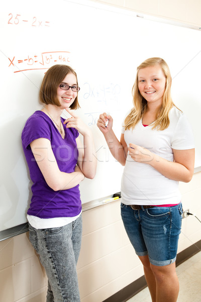 Hat Foto teens Tafel zwei jugendlich Stock foto © lisafx