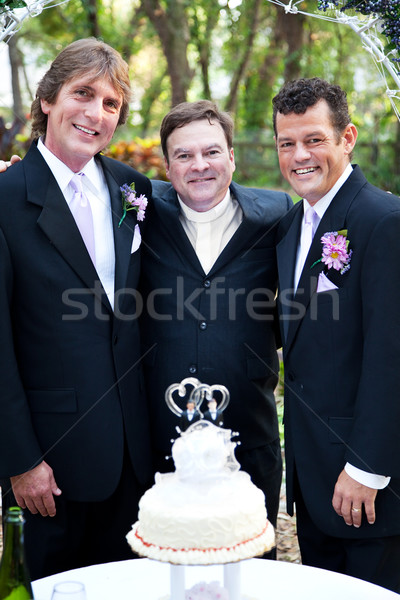 Gay Wedding Couple with Minister Stock photo © lisafx