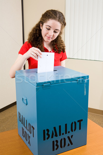 Wyborów młodych wyborca głosowanie pierwszy czasu Zdjęcia stock © lisafx