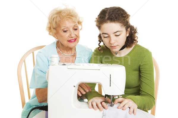 Family Sewing Lesson Stock photo © lisafx