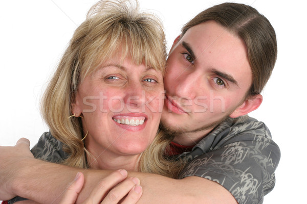 Teen Son Kisses Mom Stock photo © lisafx