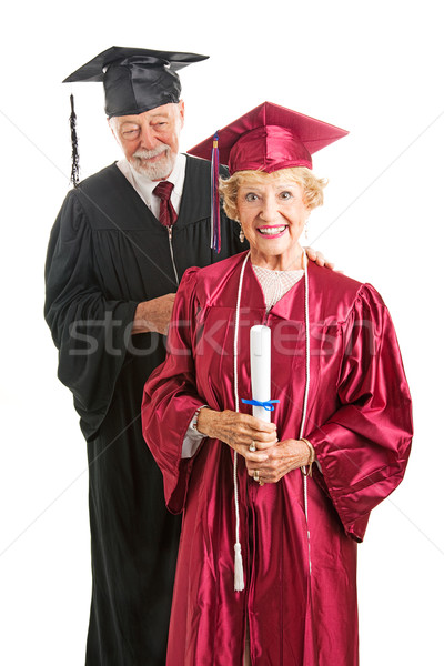 Senior laurea professore isolato donna Foto d'archivio © lisafx