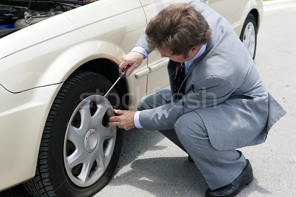 Stock photo: Flat Tire - Time For Change